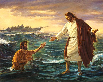 Jesús anda sobre el mar